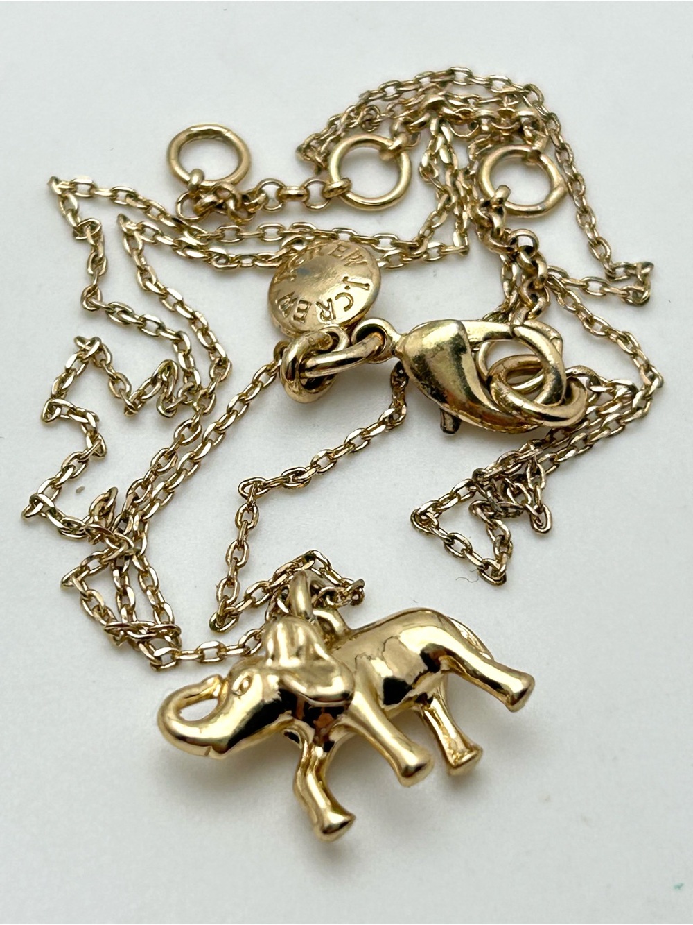 J. Crew Gold Elephant Pendant Necklace